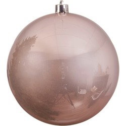5x Grote raam/deur/kerstboom decoratie lichtroze kerstballen 14 cm glans - Kerstbal
