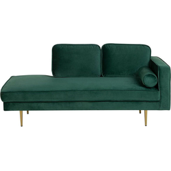 Beliani MIRAMAS - Chaise longue-Groen-Fluweel