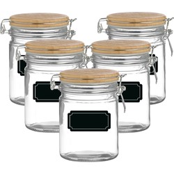 Weckpot/inmaakpot - 10x - 700 ml - glas - met beugelsluiting - incl. etiketten - Weckpotten