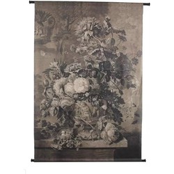 Wandbehang Blumenstrauß Samt Braun 105x2,5x136cm - kersten