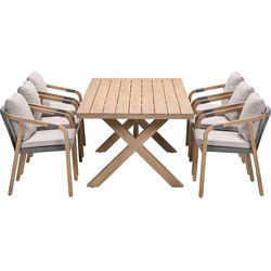 Garden Impressions Alora tuinset 7-delig - Tamako tuintafel 220x100 cm