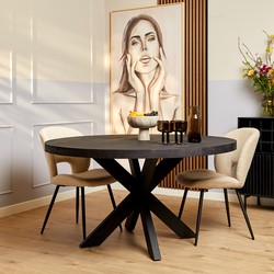 Starfurn Eettafel Denver Black | 130 cm | Rond