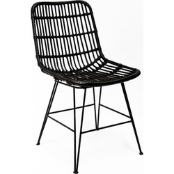 Eetkamerstoel Rattan Iron Black