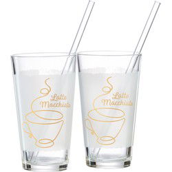 set/2 latte macchiato m/rietjes in gb Coffee