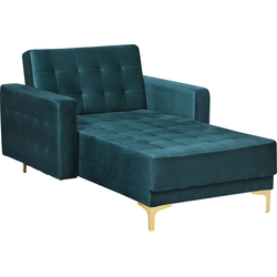 Beliani ABERDEEN - Chaise longue-Groen-Fluweel