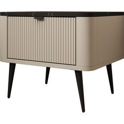 Meubella - Nachtkastje Mace - Beige - 50 cm - Set van 2