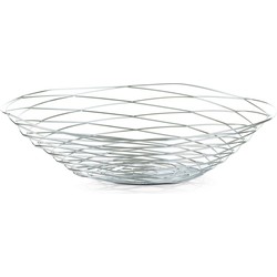 Ronde fruitschaal/fruitschalen van metaal zilver 39 cm - Fruitschalen