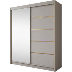 Meubella Kledingkast Eagle - Beige - 180 cm - Met spiegel
