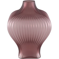 PTMD Halde Purple solid glass vase ribbed organic wide