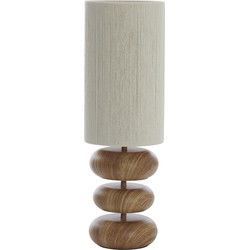 Light&living Tafellamp Ø22x67,5 cm DANIALO hout print naturel+touw crème