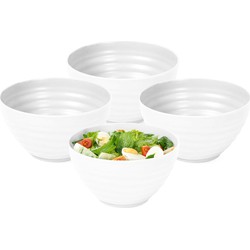 Plasticforte Schaaltjes - 6x - wit - kunststof - 15 x 8 cm - kom - Kommetjes