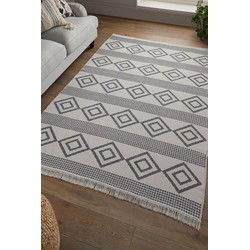 Geometrisch vloerkleed - Edie Gerecycled Grijs - 160 X 230 CM