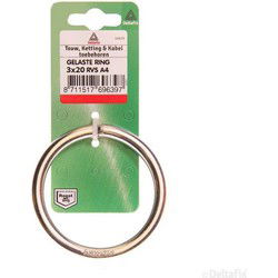 Gelaste ring 3x20 rvs 2st