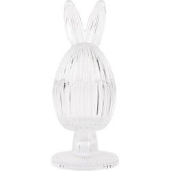 Clayre & Eef Glazen potje Ei Ø 9x22 cm Transparant Glas
