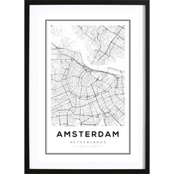 Amsterdam Kaart Poster (29,7x42cm)