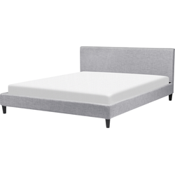 Beliani FITOU - Tweepersoonsbed-Grijs-Polyester