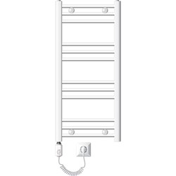 ECD Germany Badkamerradiator elektrisch met verwarmingselement 600W - 400 x 800 mm - wit - recht met zijaansluiting