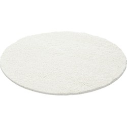 Tapijtenloods Basic Rond Shaggy vloerkleed Creme Hoogpolig- 160 CM ROND