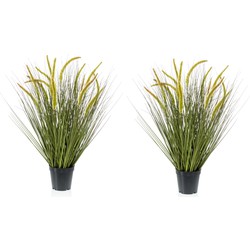 Set van 2x stuks kunstplanten groen gras sprieten 70 cm. - Kunstplanten