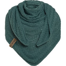 Knit Factory Sally Gebreide Omslagdoek - Driehoek Sjaal Dames - Laurel - 220x85 cm - Grof gebreid