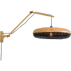 Wandlamp Palawan - Bamboe/Zwart - 105x60x55cm