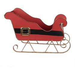 Clayre & Eef Decoratie Slee 45x21x28 cm Rood Metaal Kerstdecoratie