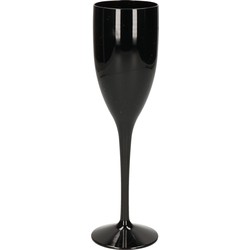 Onbreekbaar champagne/prosecco flute glas zwart kunststof 15 cl/150 ml - Champagneglazen