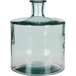 Mica Decorations Guan Fles Vaas - 26 x 21 cm - Gerecycled Glas - Transparant - Vazen