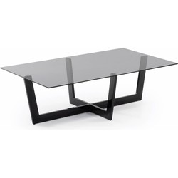 Kave Home - Plam salontafel zwart glas 120 x 70 cm