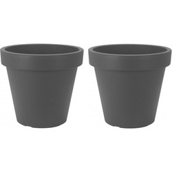 2x Grijze plantenpot 40 cm - Plantenpotten