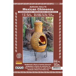 Sol-y-Yo Mexicaanse Chimenea tuinhaard met zon 46 x 106 Madrid - Geel