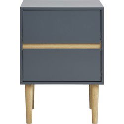 Nachtkastje Donkergrijs MDF - 40x35x55cm - Bisley