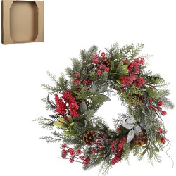 House of Seasons Randell Kerstkrans - Ø40 cm - Rood