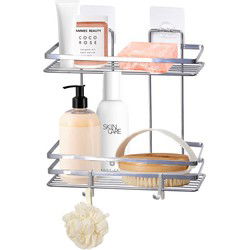 Concorde - Doucherekje rechthoek 2-laags - zilver - H30 cm - Douche- en badrekjes