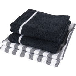 Twentse Damast 4PACK Keukentextiel Mix&Match Grijs