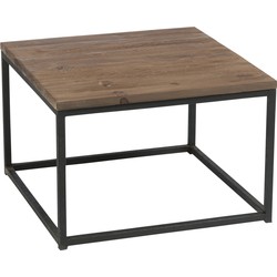 J-line - Bijzettafel Hout/met Bruin+zwart - 60x60x41cm