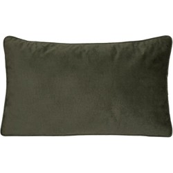 Atmosphera Bank/sierkussens huiskamer Sophia - 30 x 50 cm - Olijfgroen - polyester - met rits - Sierkussens