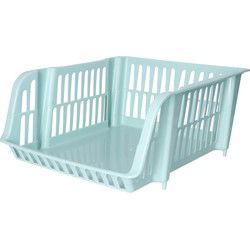 Plasticforte Stapelbare opbergmand - Mintgroen - 16L - kunststof - 38 x 28 x 15 cm - Opbergmanden