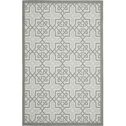 Safavieh Contemporary Indoor/Outdoor Woven Area Rug, Courtyard Collection, CY7931, in Light Grey & Anthracite, 160 X 231 cm