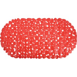 MSV Douche/bad anti-slip mat - badkamer - pvc - rood - 35 x 68 cm - Badmatjes