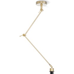 Klassieke verlichtingspendel Shift voor lampenkap - Messing - 35/35/80cm - hanglamp gemaakt van Metaal - geschikt voor E27 LED lichtbron - voor lampenkap met doorsnede max.55cm