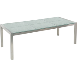 Beliani GROSSETO - Eettafel-Transparant-Veiligheidsglas, RVS