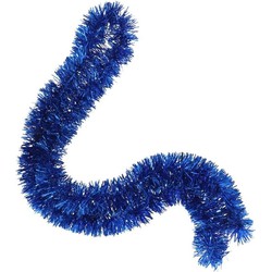 Kerstboom folie slingers/lametta guirlandes van 180 x 7 cm in de kleur glitter blauw - Kerstslingers