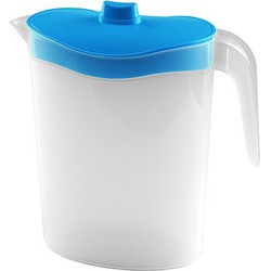 Hega Hogar Waterkan/sapkan - blauw deksel - 2,5L - 11 x 26 cm - Schenkkannen