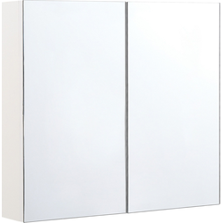 Beliani NAVARRA - Badkamerkast met spiegel-Zilver-Multiplex