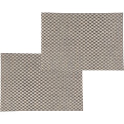 Set van 10x stuks placemats uni beige texaline 50 x 35 cm - Placemats