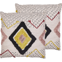 SOLANUM  - Sierkussen set van 2 - Multicolor - 45 x 45 cm - Katoen
