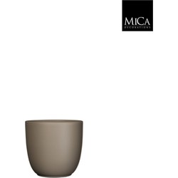 Tusca pot rond taupe mat h13xd13,5 cm - Mica Decorations