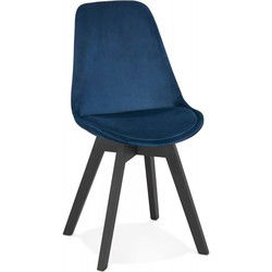 JOE stoel blauw fluweel 48x56x85 cm Blauw