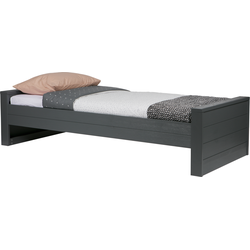 WOOOD Dennis Bed Excl Lade - Grenen Geborsteld - Grijs - 53x219x95